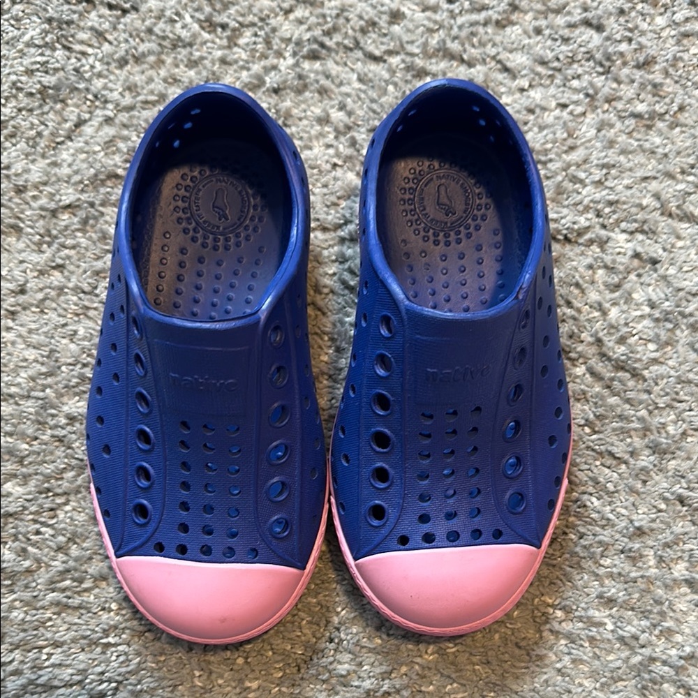 Native Blue and Lilac Purple Toddler Water Shoes with Ventilation